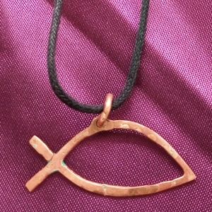 new! handcrafted copper fish necklace.